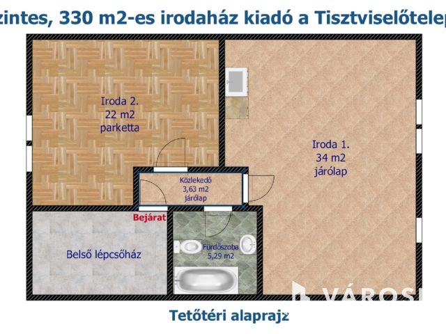 4 szintes, 330 m²-es, önálló irodaház a Tisztviselőtelepen