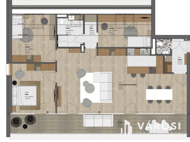 Modern 4 szobás, nagy erkélyes lakás Badacsonytomajon eladó