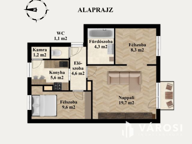 Első emeleti, erkélyes, világos lakás, zöldövezetben